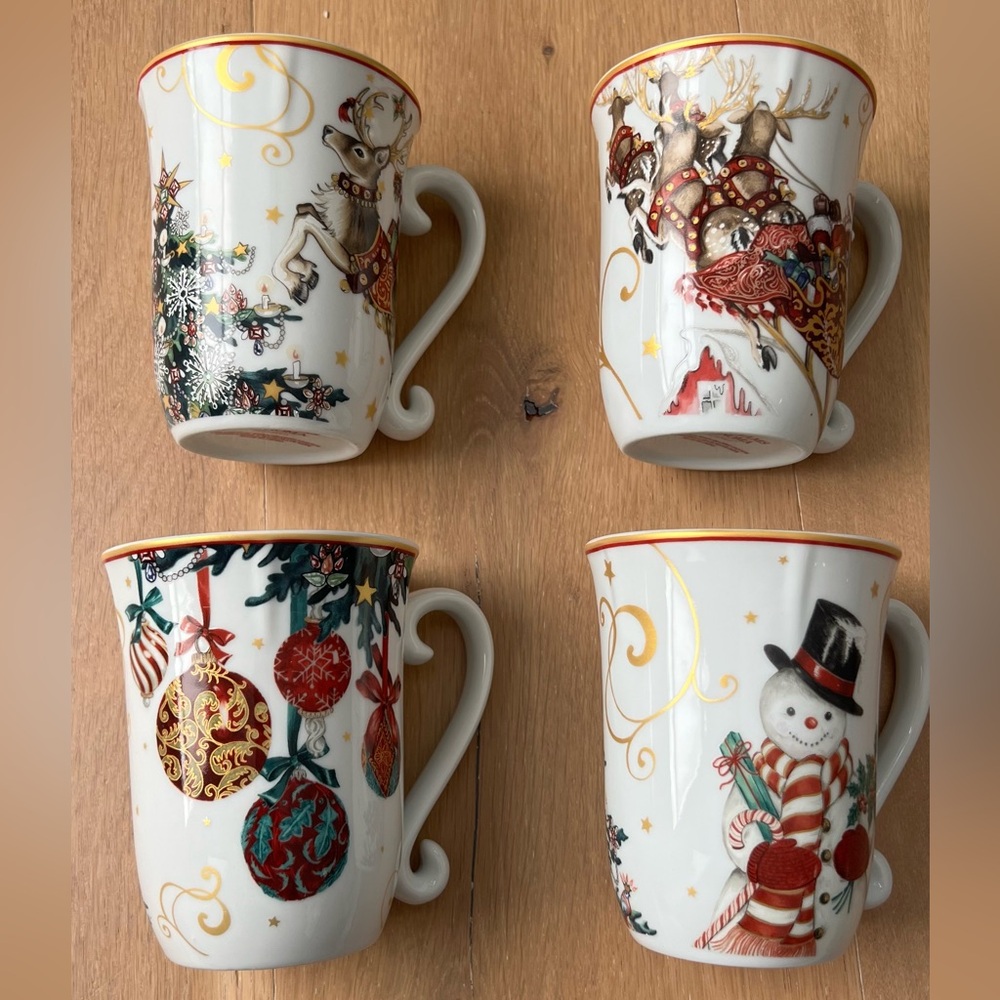 Twas The Night Before Christmas - Williams Sonoma Holiday Mug Set of 4